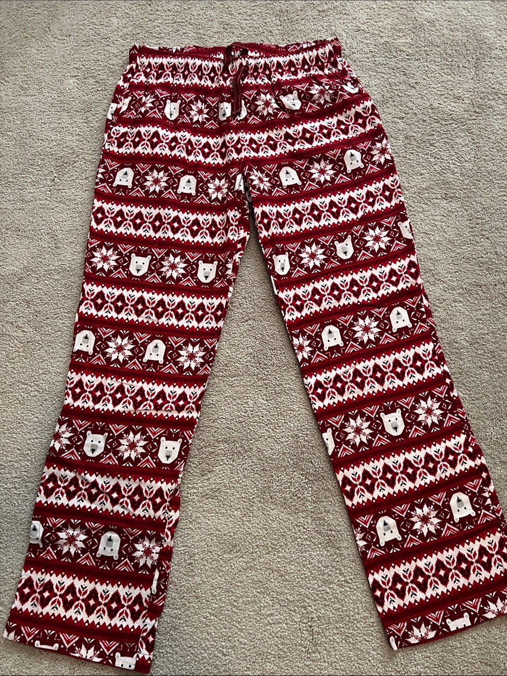 Old Navy Flannel Polar Bear Print Lounge Bottoms- size M, EUC *like new*